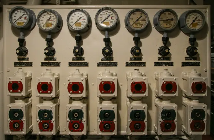 white and red electric meter